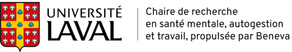 Logo Chaire de recherche en santé mentale, autogestion et travail, propulsée par Beneva